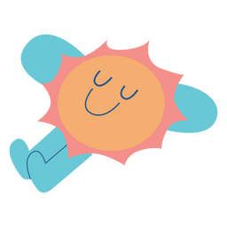Cartoon funny sun resting PNG Design