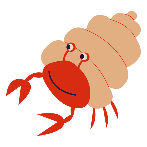Gracioso cangrejo rojo sonriendo Diseño PNG