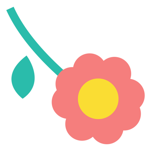 desenho plano de flor rosa Desenho PNG