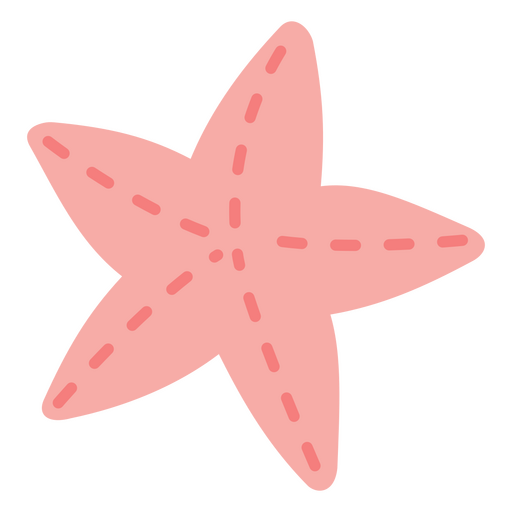Dibujo plano rosa de estrella de mar Diseño PNG