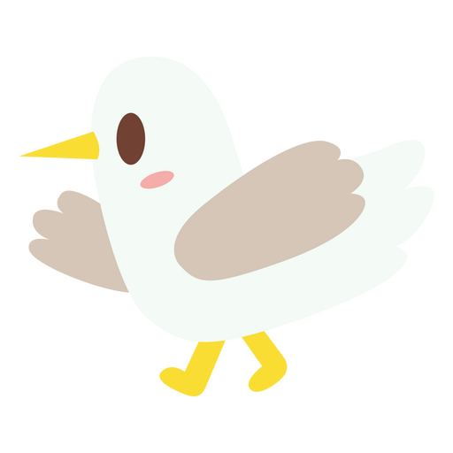 Errötende weiße Cartoon-Taube PNG-Design