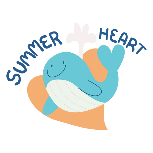Summer heart lettering PNG Design