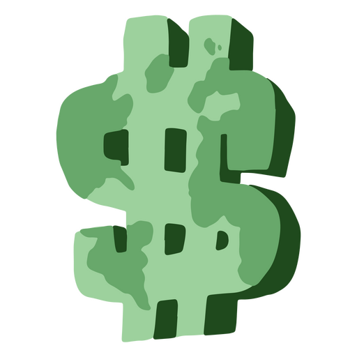 Signo de dólar de tierra verde Diseño PNG