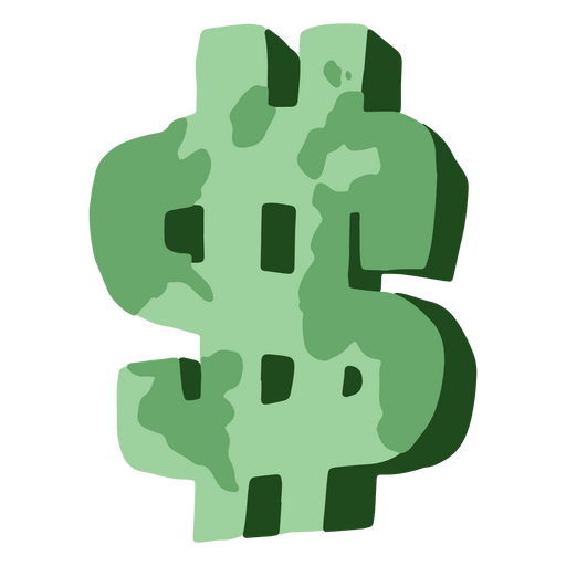 Sinal de dólar da terra verde Desenho PNG