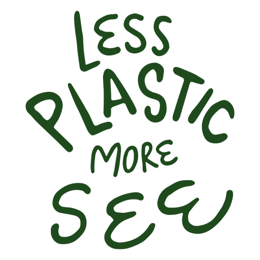 Less plastic lettering PNG Design