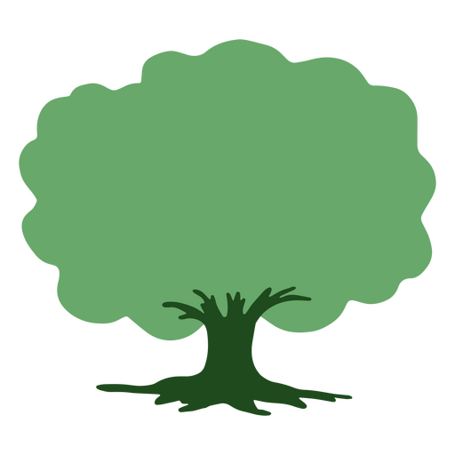 Árbol verde plano Diseño PNG