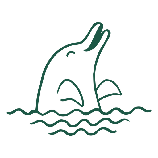 Delfines nadando en el agua con la boca abierta Diseño PNG