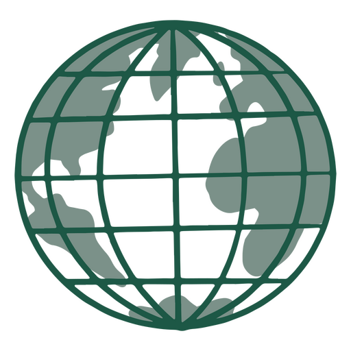 Green earth globe icon PNG Design