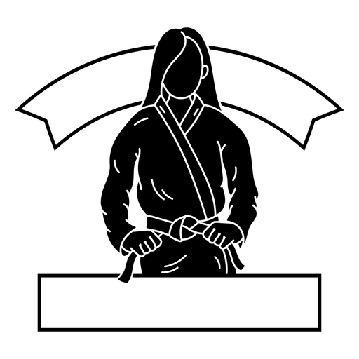 Ilustração temática de artes marciais com banner personalizável Desenho PNG