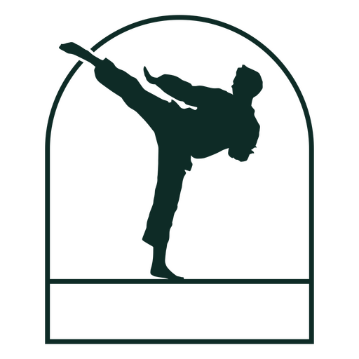 Silhouette einer Person, die einen Karate-Kick ausführt PNG-Design