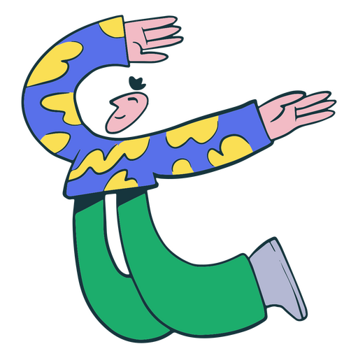 Caricatura de um homem com os braços estendidos Desenho PNG