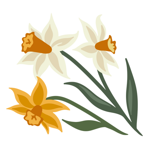 tres narcisos Diseño PNG