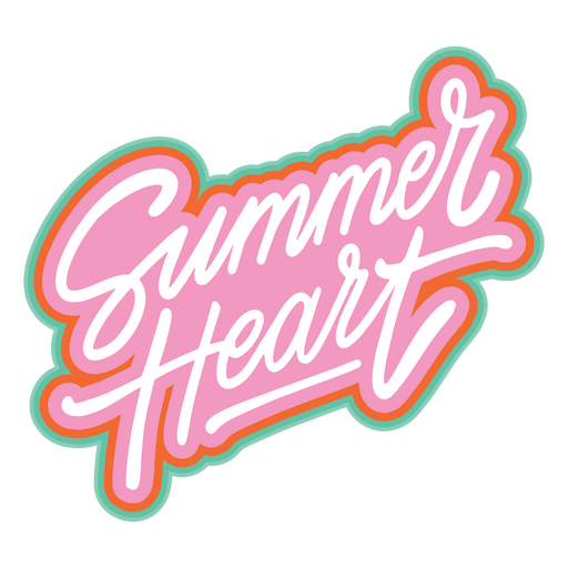 Summer heart vacation quote lettering
