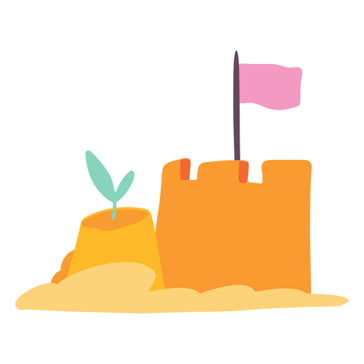 Icono de verano de castillo de arena Diseño PNG