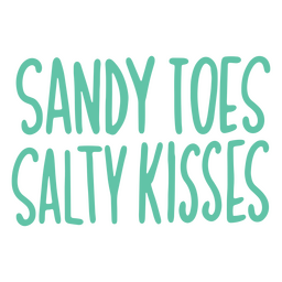 Citação de verão de beijos salgados de sandy toes Desenho PNG Transparent PNG