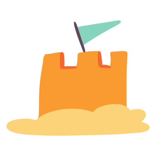 Icono de verano de la torre del castillo de arena Diseño PNG