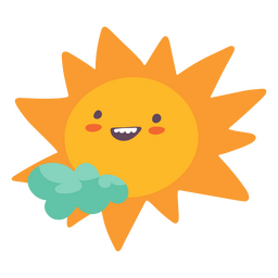 Lindo icono de sol de verano Diseño PNG