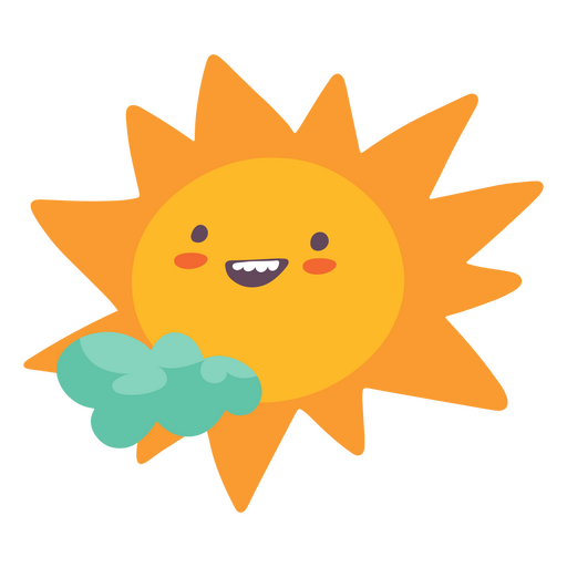 Ícone fofo de sol de verão Desenho PNG