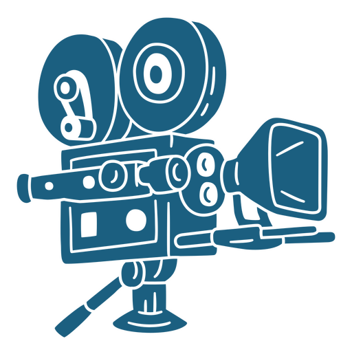 cámara de cine azul Diseño PNG