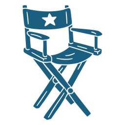 Blauer klappbarer Kinostar-Stuhl PNG-Design