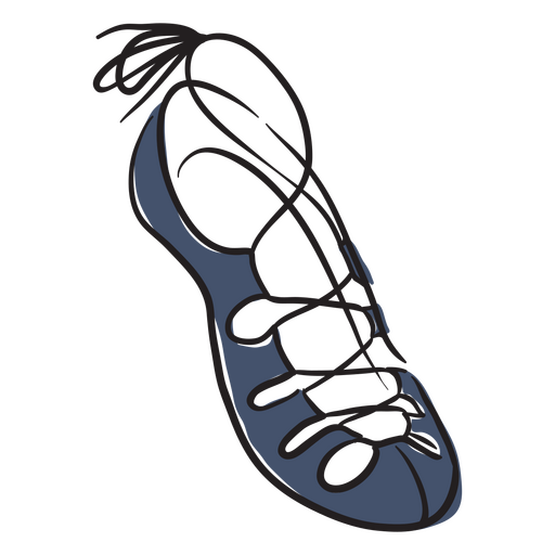 Blue shoe with laces PNG Design