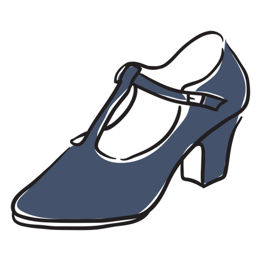 sapatos de dan?a vintage azuis Desenho PNG