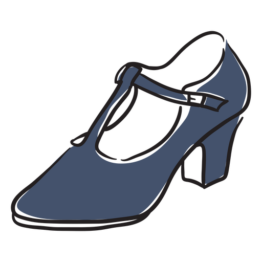 sapatos de dança vintage azuis Desenho PNG