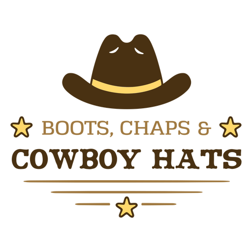 Distintivo simples de chapéu de cowboy Desenho PNG