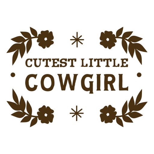 Baby cowgirl brown badge PNG Design