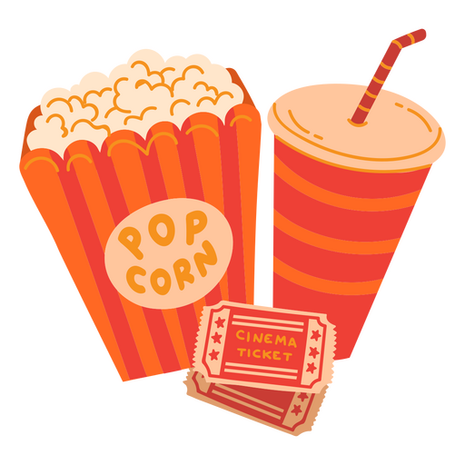 Aperitivos y entradas de cine Diseño PNG