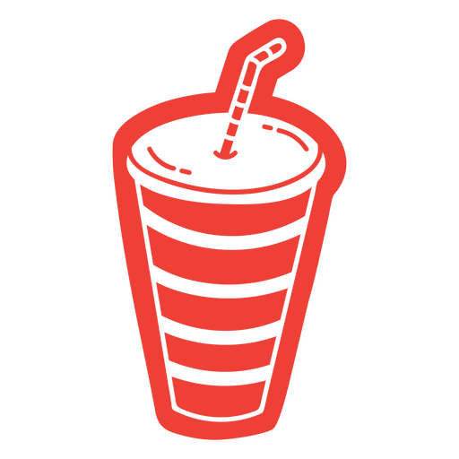 Copa de bebida roja con pajita Diseño PNG