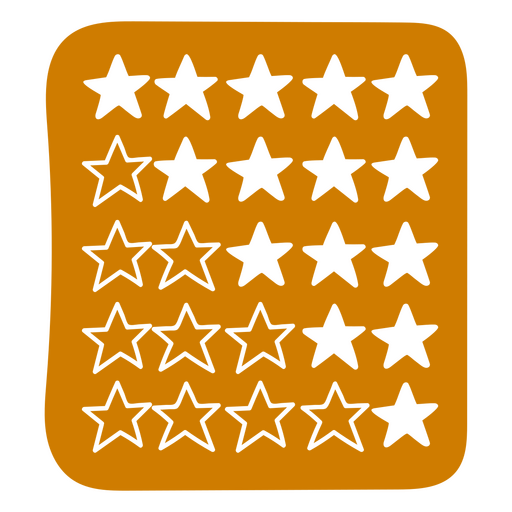Ícone de classificação por estrelas em um fundo laranja Desenho PNG
