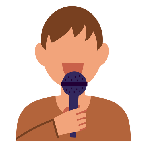 Guy using a microphone PNG Design