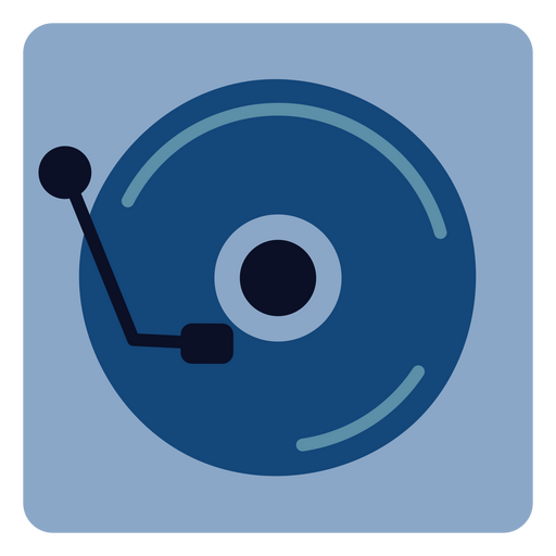 Record player blue icon PNG Design