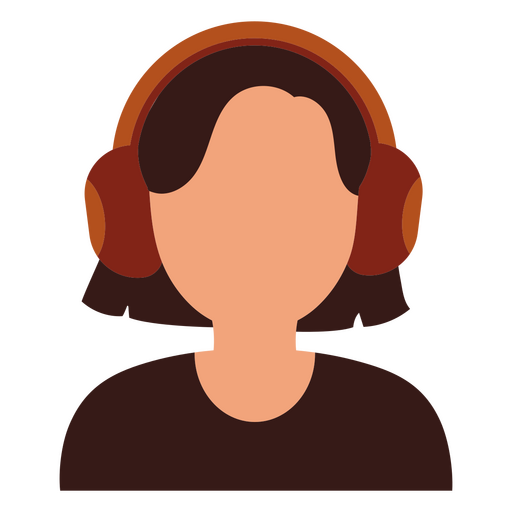 Senhora usando fones de ouvido Desenho PNG