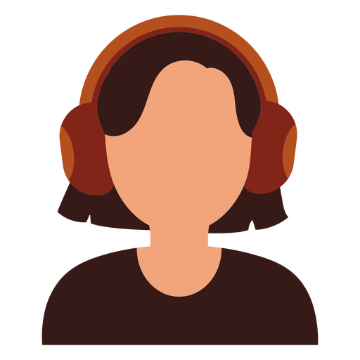 Señora usando auriculares Diseño PNG