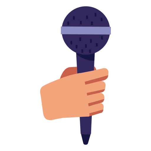 Hands holding microphone PNG Design