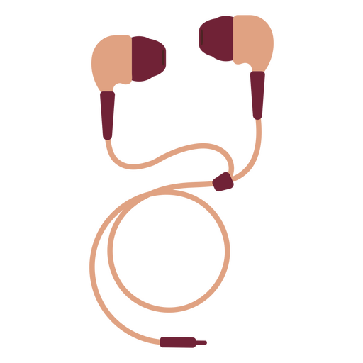 Icono de auriculares con cable Diseño PNG