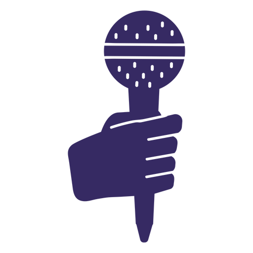 Holding microphone cut out PNG Design
