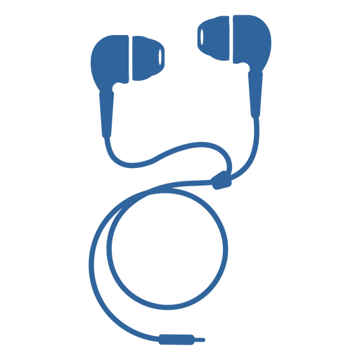 Fones de ouvido azuis cortados Desenho PNG