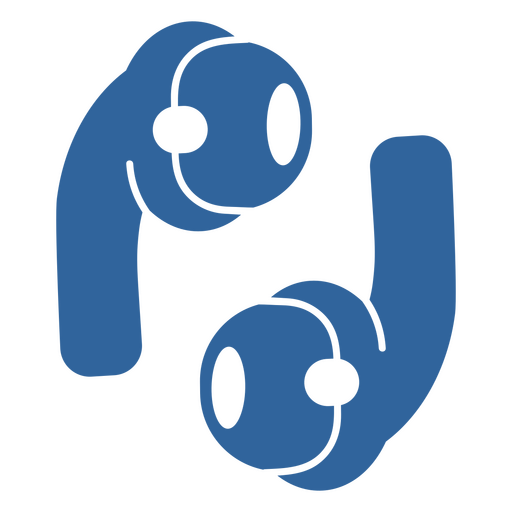 Pair of blue headphones PNG Design