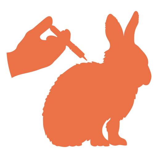 Rabbit is being injected with a syringe PNG Design