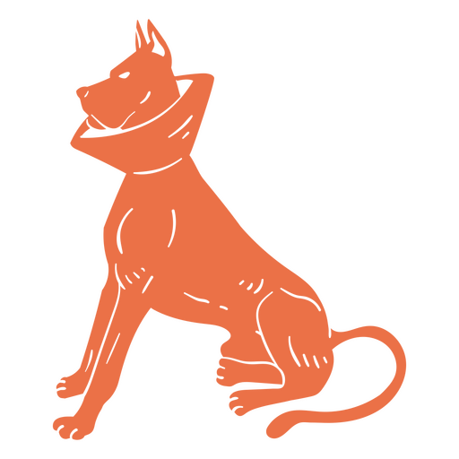 Cachorro com coleira eletrônica sentado Desenho PNG