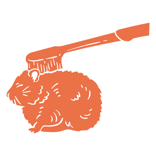 Hamster groomed with toothbrush PNG Design
