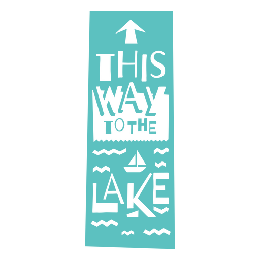De esta manera al letrero del lago. Diseño PNG