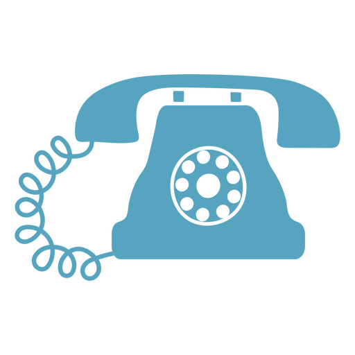 Blue old telephone icon PNG Design