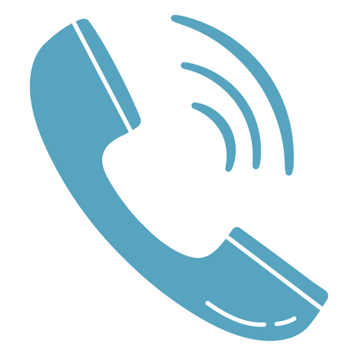 Blaues Telefonsymbol mit einer Welle darauf PNG-Design