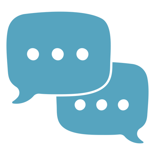 Two blue speech bubbles PNG Design