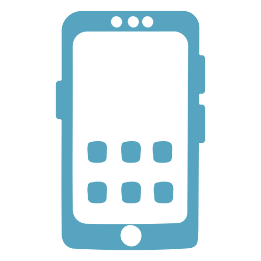 Icono simple teléfono inteligente azul Diseño PNG
