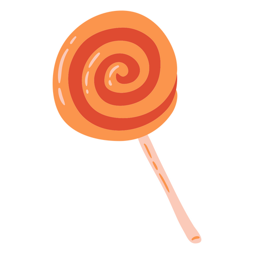 Orange lollipop PNG Design